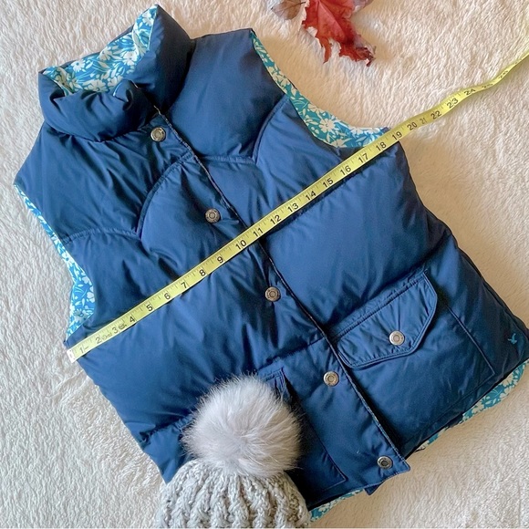 American Eagle Blue Reversible Down Puffer Vest Medium - Picture 3 of 10